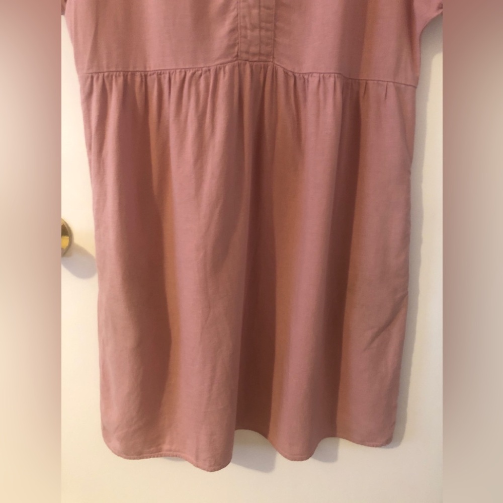 Briggs Dress Womens Size M Pastel Pink Rose Linen Blend Cottagecore Casual - Picture 4 of 11
